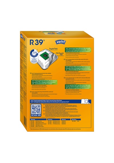 Swirl R 39 EcoPor Rowenta Moulinex Elektrikli Süpürgeler için Toz Torbası