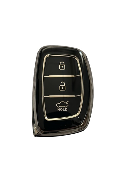 Autohan Keys Lüx Anahtar Kılıfı, Nano Koruma Teknolojili, Tucson Elentra Bayon Için Uyumlu, Siyah Gümüş, Anahtarsız Çalıştırma
