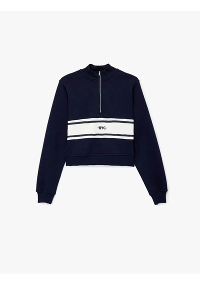 Koton Yarım Fermuarlı Crop Lacivert Kadın Sweatshirt 6wak10052ek Lacivert