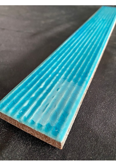 Armada Çini 5x40 Flat Çizgili Turkuaz Çini Seramik