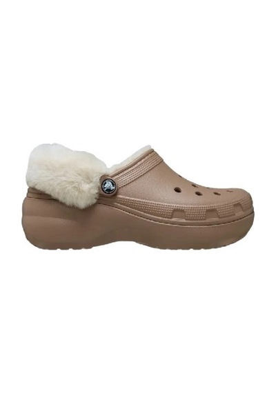Crocs Classic Platform Fuzz Lined Clog Kadın Terlik 212854 Kahverengi