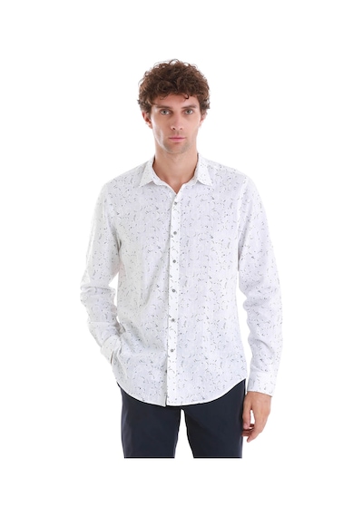 Hatemoğlu Lacivert Comfort Fit Baskılı Slim Yaka Uzun Kollu Spor Gömlek 24d190000007 00032 Lacivert