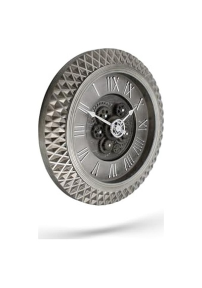 Antik Eski Tarzı Duvar Saati, 40 Cm Kadran Ve Kabartma Rakamlar 0240-keçe-şekilli-48cm