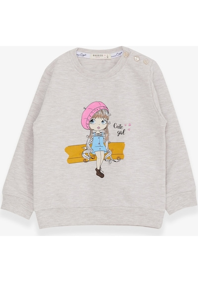 Breeze Kız Çocuk Sweatshirt Sevimli Kız Baskılı 1.5-5 Yaş, Bej Melanj-bej Melanj Bej Melanj Breeze Kız Çocuk Sweatshirt Sevimli Kız Baskılı 1.5-5 Yaş, Bej Melanj-bej Melanj Bej Melanj