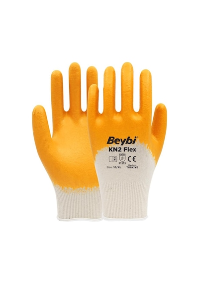 Beybi Nitril Pmk Kn2 Flex 9 Beden Nitril Kaplı Pamuk Eldiven 3121x ¾ Nitril Kaplıdır