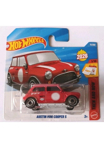 Hot Wheels 2026 Austin Mini Cooper S Kırmızı Then And Now 71/250 Metal Model Araba