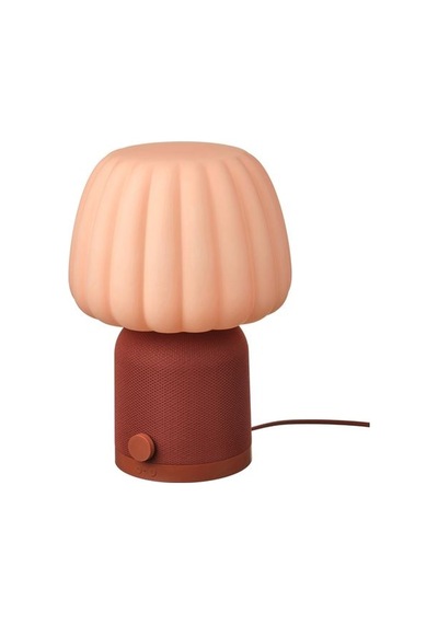 Ikea Kulglass Bluetooth Hoparlörlü Lamba, Kırmızı-kahverengi-pembe, 38 Cm