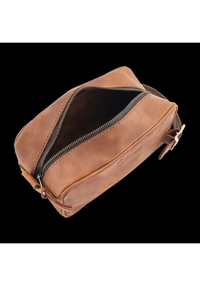 Twingold İsme Özel Dopp Kit Kişisel Bakım Ve Seyahat Çantası - %100 Rainbow Deri - Ac14004 - Kahverengi Kahverengi