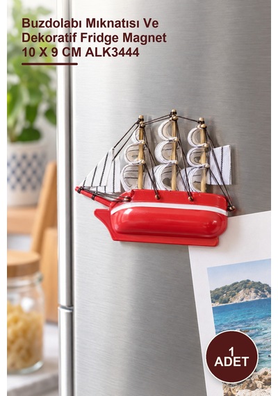 1 Adet Gemi Magnet Buzdolabı Mıknatısı Ve Dekoratif Fridge Magnet 10 X 9 Cm Alk3444