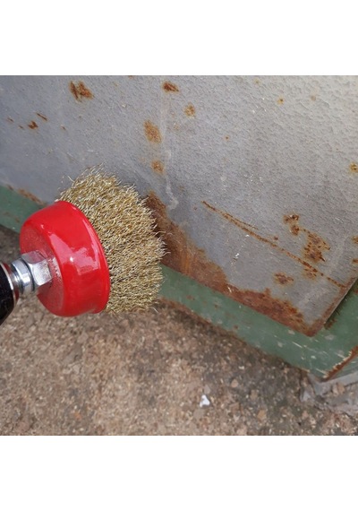 3'' 80Mm Çapında Daire Çanak Tel Fırça Matkap Mandren Uyumlu