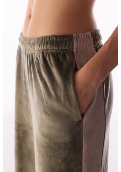 Penti Haki Contrast Soft Kadife Eşofman Altı Kh22