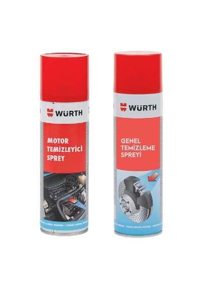 Würth Motor Temizleyici 500 Ml + Fren Balata Spreyi 500 Ml N11.217