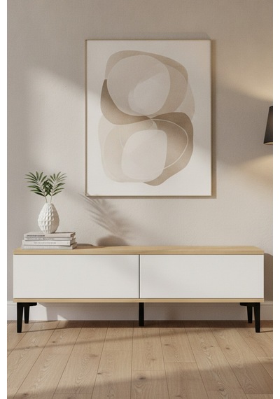 Tsa1299db Aplos Tv Sehpası Safirmeşe-beyaz 120cm Safirmeşe - Beyaz