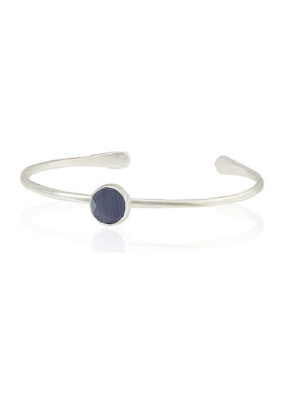 Kadir Jewellery Zirkon Taşlı Ayarlanabilir 925 Ayar Gümüş Kaplama Bilezik Mor