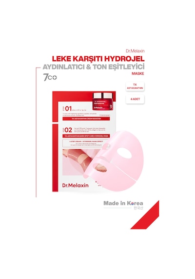 Tx Astaxanthin Leke Karşıtı Hidrojel Aydınlatıcı & Ton Eşitleyici Yüz Maskesi 4 Adet