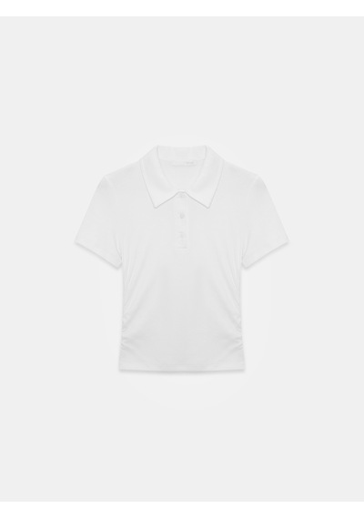 Dilvin 32614 Polo Yaka Top-beyaz