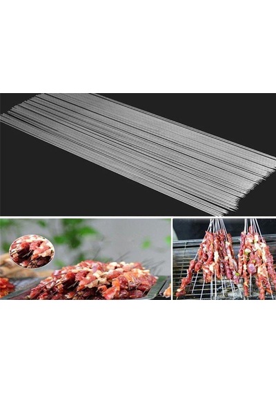 Profesyonel Yuvarlak Çöp Şiş Ciğer Şiş 67 Cm Transmisyon 10 Adet N11.595