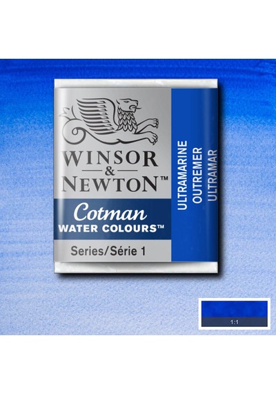 Winsor & Newton Cotman Yarım Tablet Suluboya Ultramarine 660 Karışık