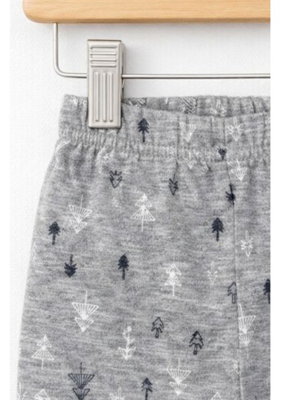 HelloBaby 2'li Bebek Tek Alt Pantolon Gri-ekru