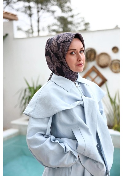 Silk Home Twill İpek Eşarp - 11468-32 Lacivert Mor