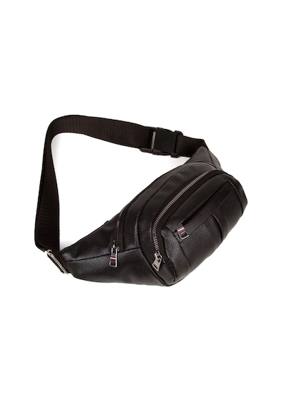 Tuldar Deri Usb Kulaklık Çıkışlı Crossbody Çapraz Göğüs Omuz Ve Bel Çantası Tul360 Siyah