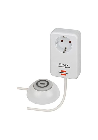 Eco Line Comfort Switch Adaptör El Csa 1 Işıklı El/ayak Şalterli Priz, Yüksek Dokunma Korumalı, 1,5 M Kablo