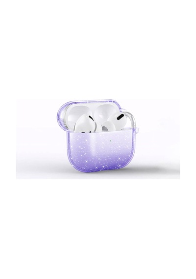 Apple AirPods Uyumlu 3. Nesil Zore Allstar Airbag 32 Parlayan Simli Saydam Renkli Kılıf Mor