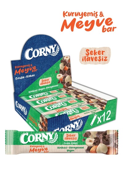 Corny Fındık Kakao Meyve Bar -35 X 12 Adet