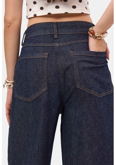 Itsbasic Kadın İndigo Selvedge 7w6-50 Maxi Denim Bermuda Jort