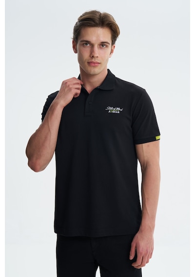 AR-MA Arma Erkek Likralı Pike Polo Yaka Tişört Y27374307701 Siyah