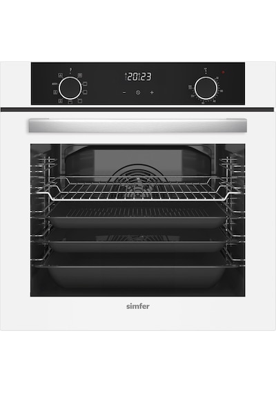 Simfer 8216 10 Fonksiyon Airfry Beyaz Cam Ankastre Fırın Dijital