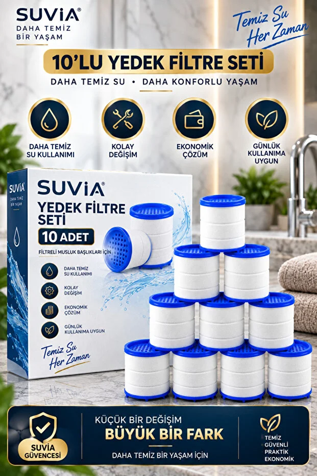 Musluk Başlığı Yedek Filtre 10'lu Set Filtreli Musluk Başlıkları Uyumlu Su Filtresi 10 Adet