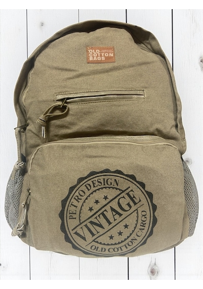 Old Cotton Cargo Kaliteli Tek Bölmeli Vintage Disayn Günlük Gezi Okul Sırt Çantası North Dakato Bag Brand 30x43cm Bej