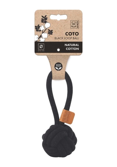 M-pets Coto Black Loop Ball 6,5cm Çekmeli Örgü Top Oyuncak