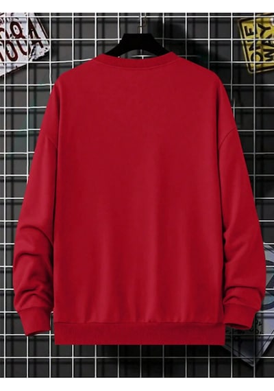 Startmore Kırmızı Unisex Kadın/erkek Detaylı Milano Özel Baskılı Renkli Oversize Bisiklet Yaka Pamuklu