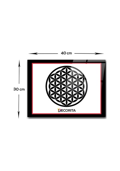 Decorita Cam Kesme Tahtası Cam Kesme Tablası Decorita Logolu Kırmızı - Siyah 30 x 40 CM
