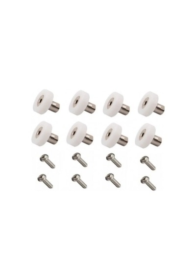 Bella Pleksi Düz Seri Duşakabin Tekeri 8li Set Uzun Pimli 19 Mm Teker Çapı Sarı