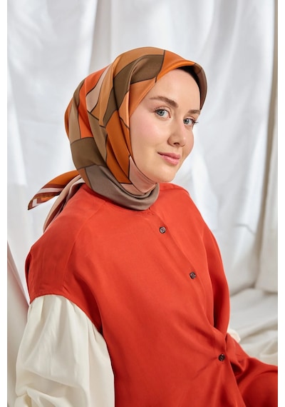 Silk Home %100 Twill İpek Eşarp S543 Kiremit