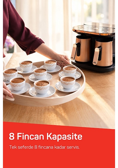 Arzum OKKA OK0051 Rich Duo Çoklu İçecek 8 Fincan Matcha Bol Köpüklü Türk Kahvesi Makinesi