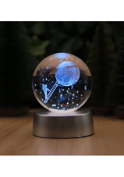 3d Kristal Cam Küre Renk Değiştiren Led Işıklı Gece Lambası Dekoratif Hediyelik Özel Tasarım Harika Bir Hediye