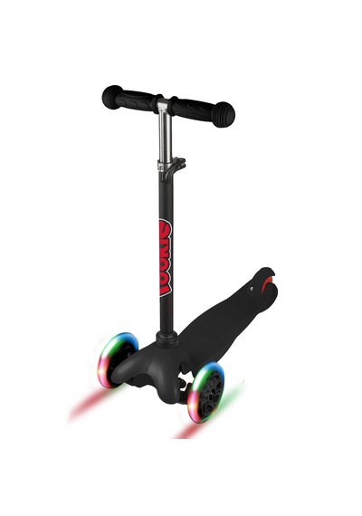 Siyah 3 Tekerlekli Led Işıklı Scooter