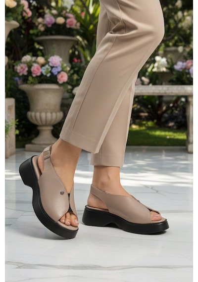 Pierre Cardin Vizon Kadın Günlük Topuklu Sandalet Pc-7390 Z Vizon