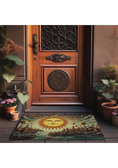 Valerine Life Sürrealizm Güneş Temalı Kapı Önü Paspası 45x70cm
