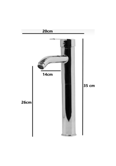 İsaoğlu Yapı Çanak Lavabo Bataryası Gümüş Lavabo Bataryası Yüksek Çanak Lavabo Musluğu Modern Tasarım Gümüş