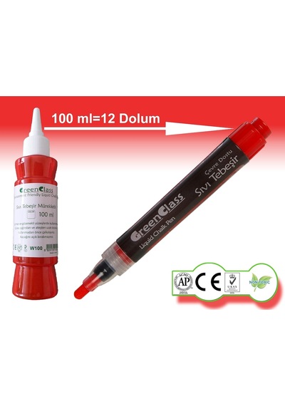 Green Class Mürekkep Seti-Kırmızı 6X100 600 Ml