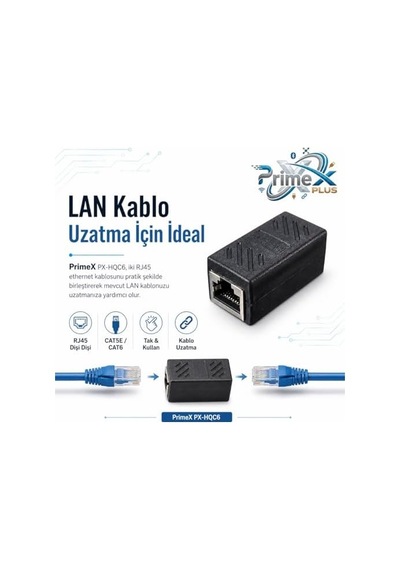 Px-hqc6 Rj45 Dişi Dişi Ethernet Ara Aparatı, Cat5e/cat6 Lan Kablo Birleştirici, Gigabit Network Kablo Uzatma Adaptörü, Modem Router Switch Pc İçin Rj45 Dişi Dişi Coupler