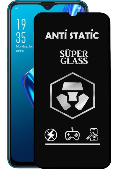 Oppo A12 ile Uyumlu Tam Kaplayan Anti Statik Dayanıklı Süper Cam Ekran Koruyucu