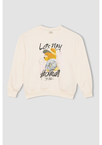 DeFacto Kız Çocuk Oversize Geniş Kalıp Bisiklet Yaka Ayıcık Baskılı Sweatshirt D0607A824AUER99 DeFacto Kız Çocuk Oversize Geniş Kalıp Bisiklet Yaka Ayıcık Baskılı Sweatshirt D0607A824AUER99