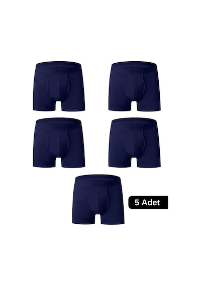 Cnt Erkek Pamuklu Boxer 5'li Paket Lacivert Lacivert