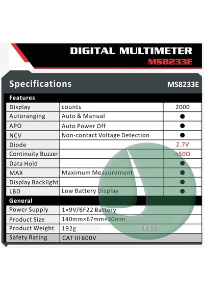 Mastech Ms8233e Dijital Multimetre
